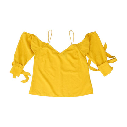 Yellow Solid Long Sleeve Blouse