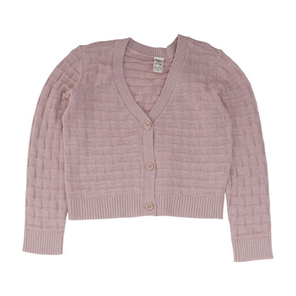 Pink Geometric Cardigan Sweater