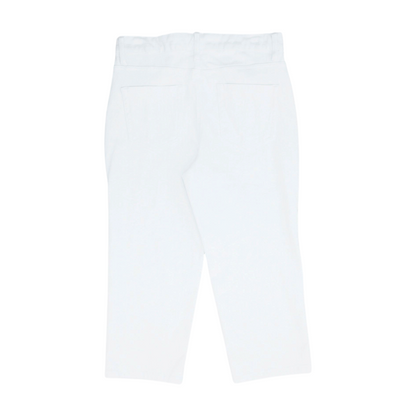 White Solid 5-Pocket Capris