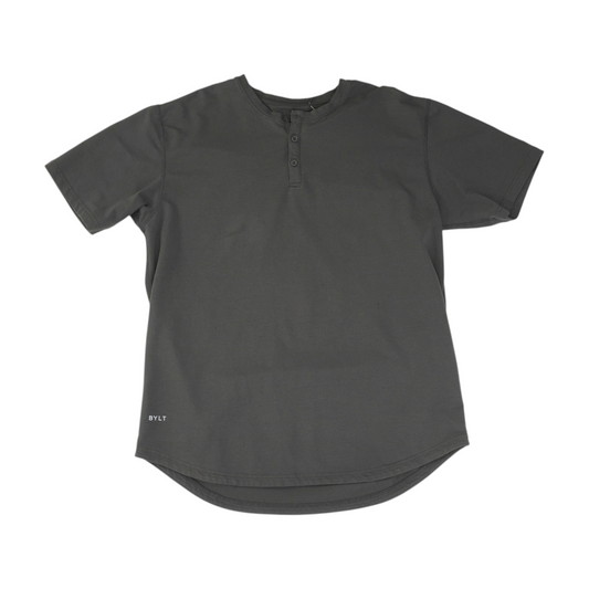 Gray Solid Henley T-Shirt