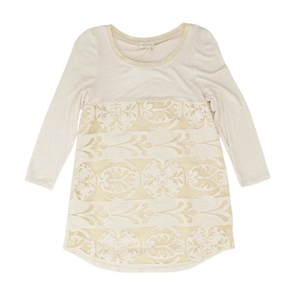 Ivory Solid 3/4 Sleeve Blouse