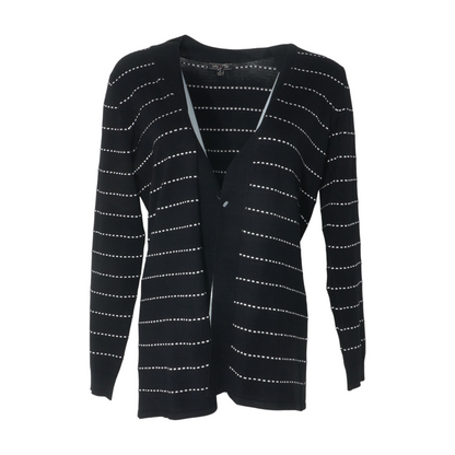 Black Striped Cardigan Sweater