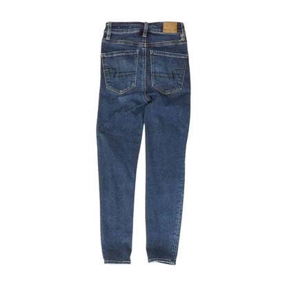 Blue Solid High Rise Skinny Leg Jeans