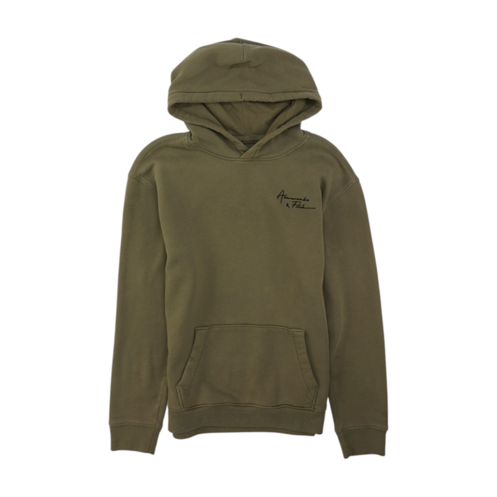 Green Solid Hoodie Pullover