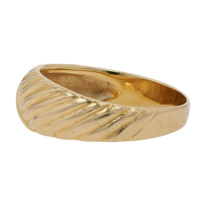 18K Gold Grooved Dome Cocktail Ring