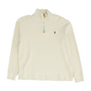 Beige Solid 1/4 Zip Pullover