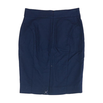 Navy Solid Midi Skirt