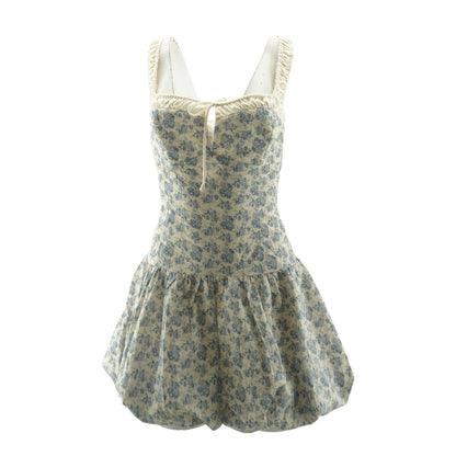 Blue Floral Mini Dress