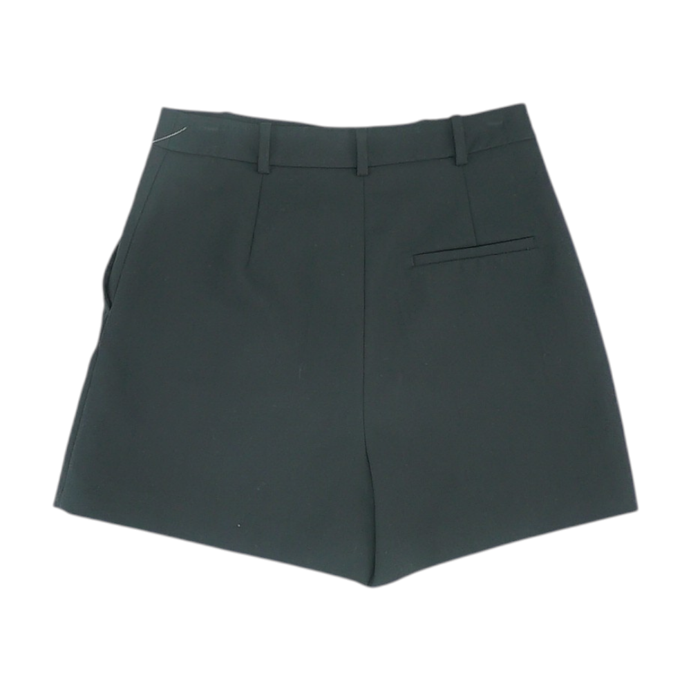 Black Solid Casual Shorts
