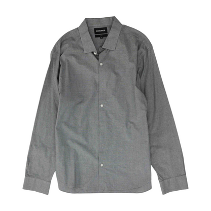Black Houndstooth Long Sleeve Button Down