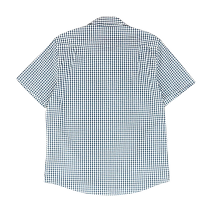 Navy Check Short Sleeve Button Down