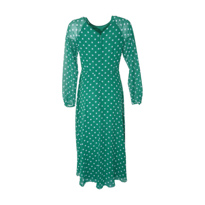 Green Polka Dot Midi Dress