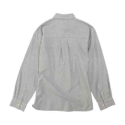Gray Striped Long Sleeve Button Down