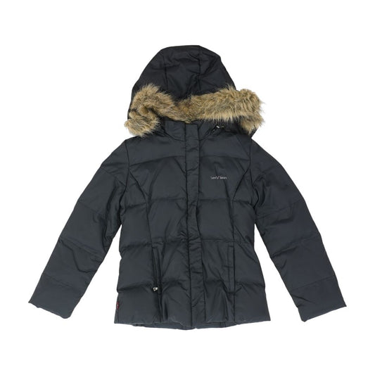 Black Solid Puffer Jacket