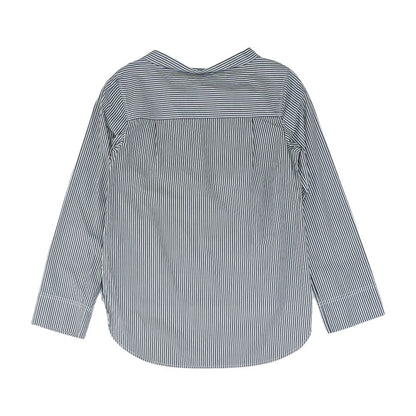 White Striped Long Sleeve Blouse