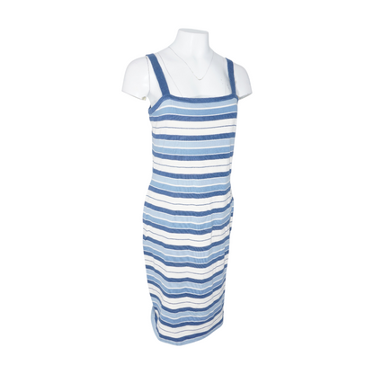 Blue Striped Midi Dress