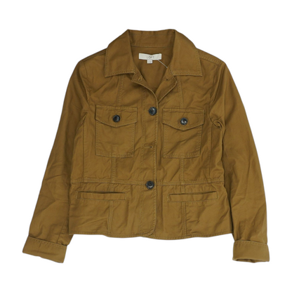 Ann Taylor Loft Brown Solid Denim Jacket – Image 1