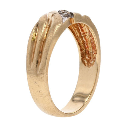 10K Gold Diagonal Set Round Diamond Band