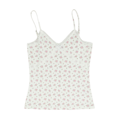 White Floral Pajama Top