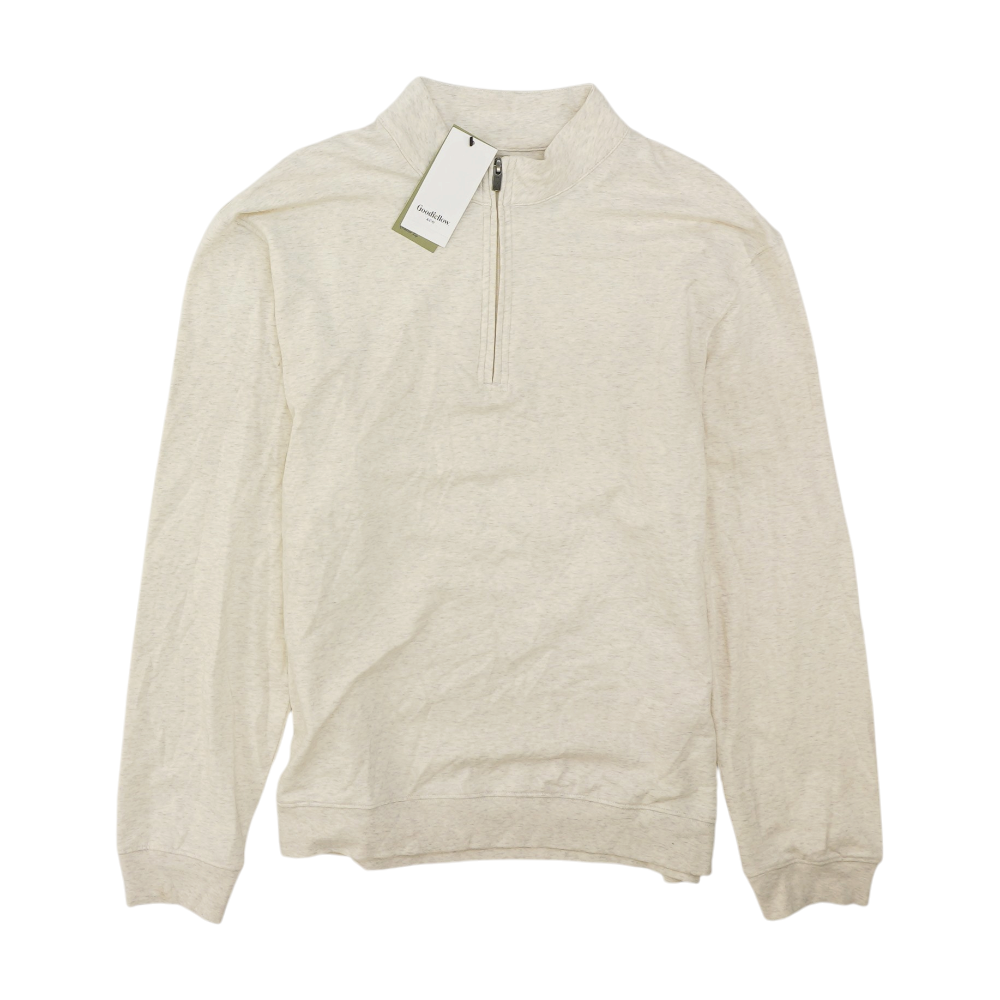 Beige Solid 1/4 Zip Pullover