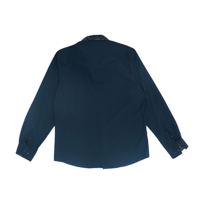 Black Solid Long Sleeve Button Down