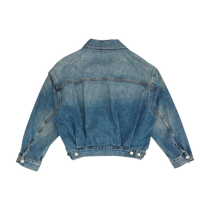 Blue Solid Denim Jacket