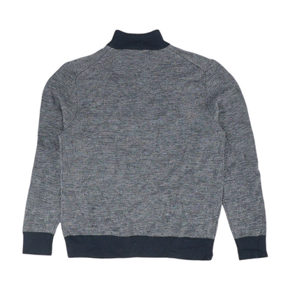 Navy Abstract 1/4 Zip Sweater