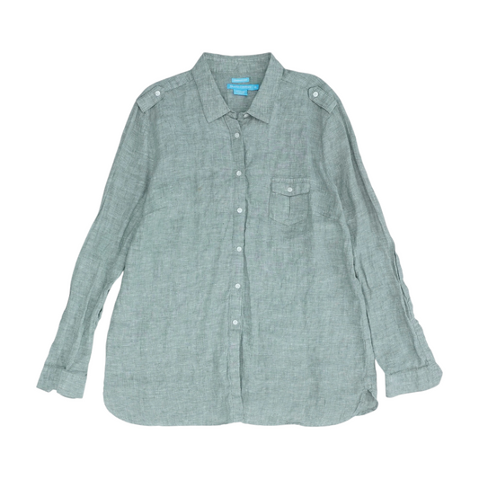 Green Button Down