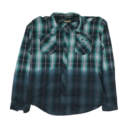 Black Plaid Long Sleeve Button Down