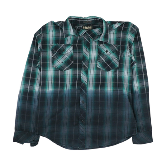 Black Plaid Long Sleeve Button Down