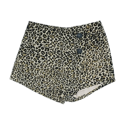 Brown Animal Print Knit Shorts