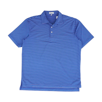 Blue Striped Short Sleeve Polo
