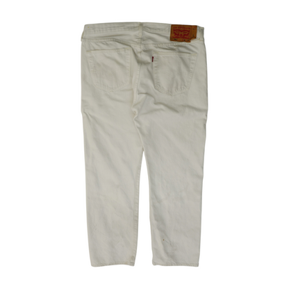 501 White Straight Jeans