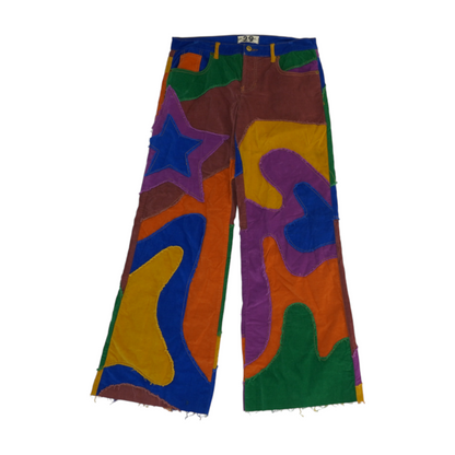 Multi Color Block Wide Leg Pants