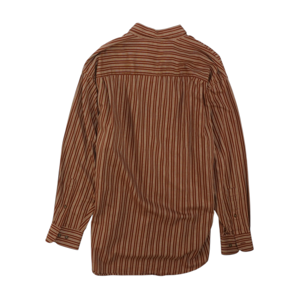 Rust Striped Long Sleeve Button Down