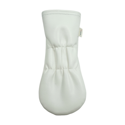 White Leather Gold Club Head Cover