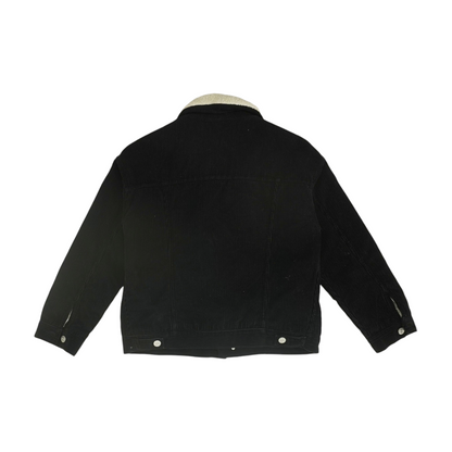 Black Solid Denim Jacket