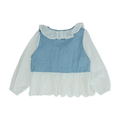 Blue Color Block Blouse