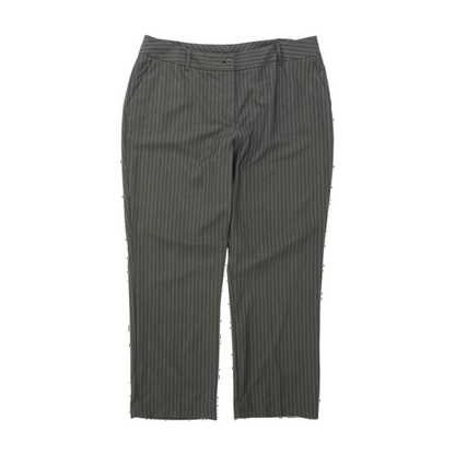 Gray Plus Striped Regular Pants