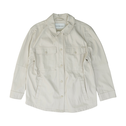 Beige Solid Long Sleeve Button Down