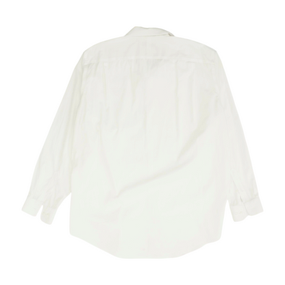 White Solid Long Sleeve Button Down