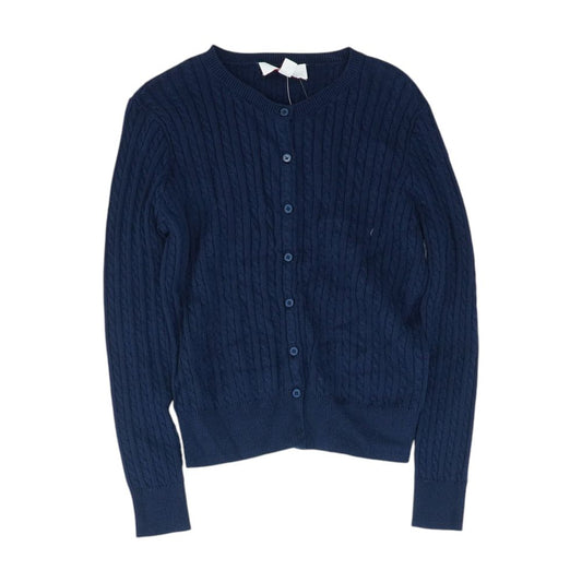 Navy Solid Cardigan Sweater