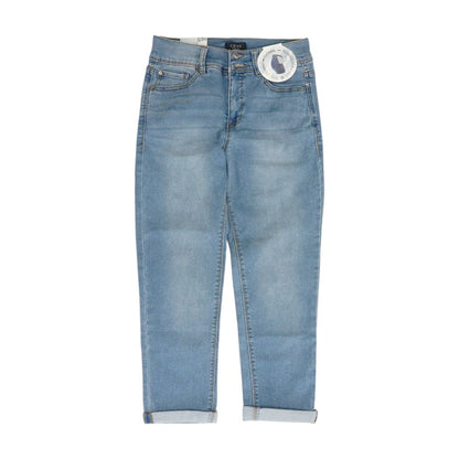 Blue High Rise Slim Leg Jeans