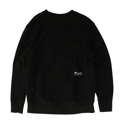 Black Solid Sweatshirt Pullover