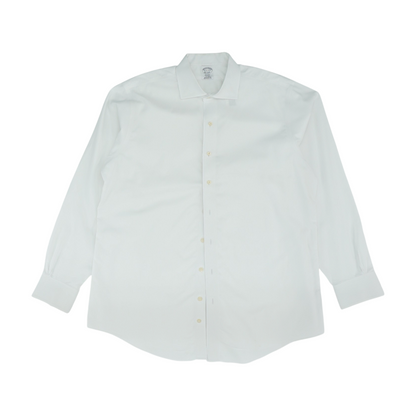 White Solid Long Sleeve Button Down