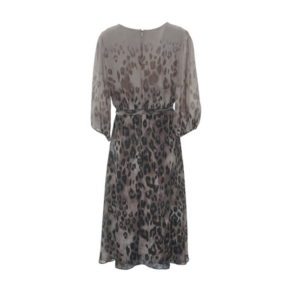 Brown Plus Animal Print Midi Dress