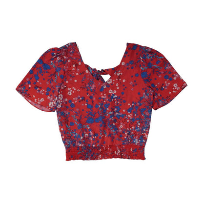 Red Floral Blouse
