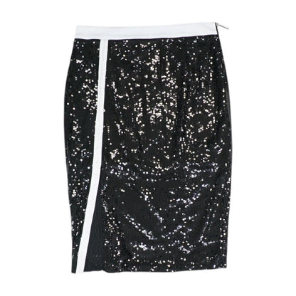 Black Solid Midi Skirt