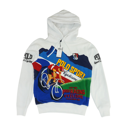 White Graphic Hoodie Pullover