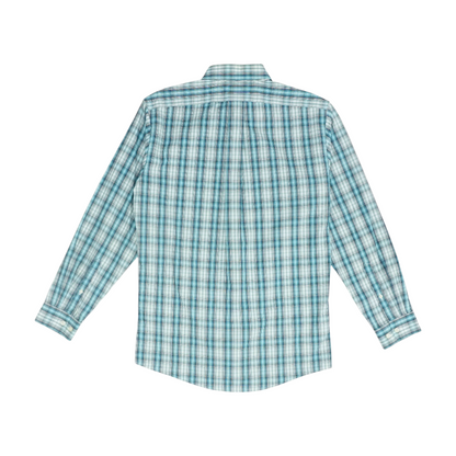 Blue Plaid Long Sleeve Button Down